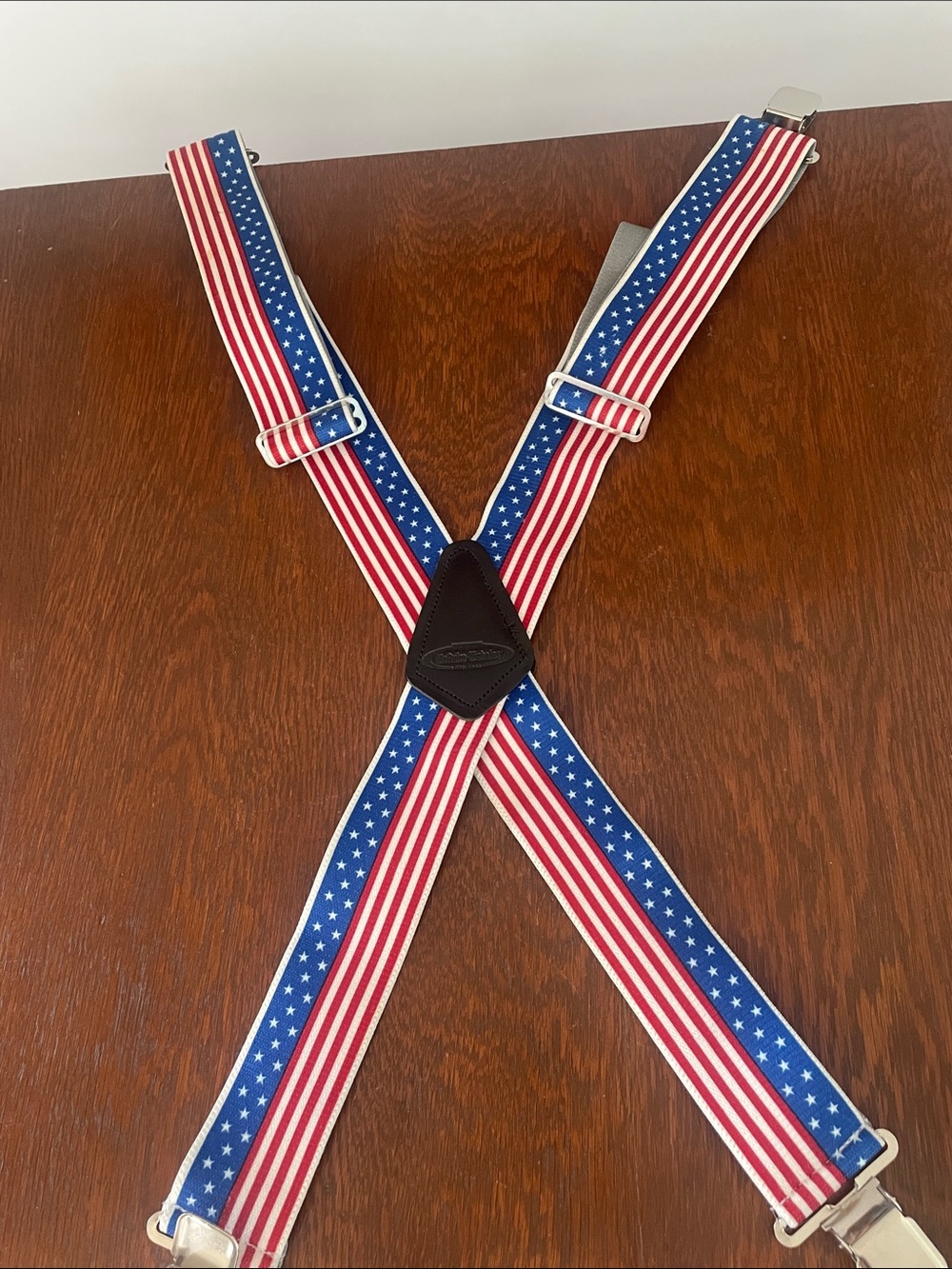 Men's Patriotic American Flag Suspenders - Red, White & Blue like new